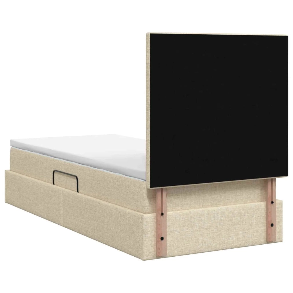 Letto con contenitore LED e materasso Crema 90 x 200 cm Tessuto 3459985