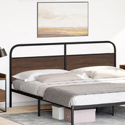 Testiera-Testata-Testiera Decorativa Rovere Marrone 180 cm in Acciaio e Truciolato