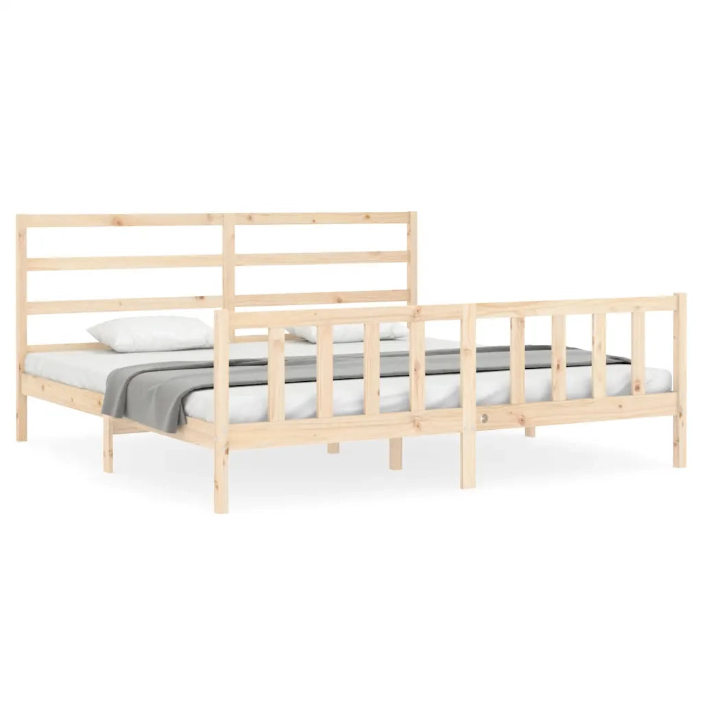 Giroletto senza Materasso-Struttura Letto 200x200 cm in Legno Massello di Pino 916440