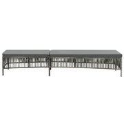 Lettino Prendisole con Cuscino in Polyrattan Grigio 44455