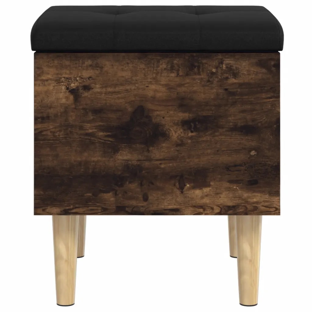 Panca Portaoggetti-Sgabello-Panca con Contenitore Rovere Fumo 42x42x46 cm Legno Multistrato
