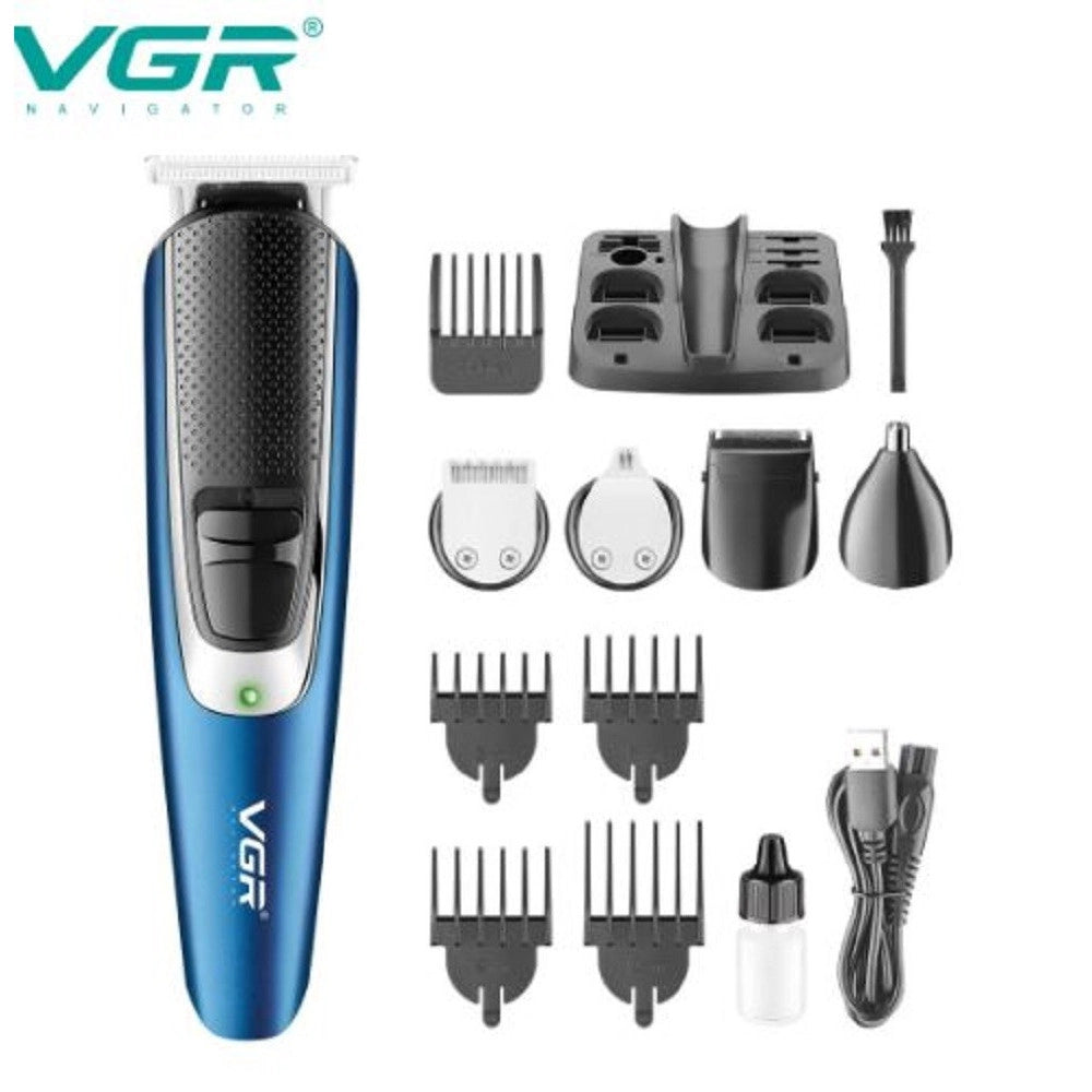 Kit Tagliacapelli Barba Professionale Ricaricabile Elettrico Senza Fili Vgr V172