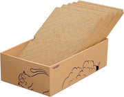 Pavimento per gatti con scatola e 5 piastrelle in cartone a doppia faccia XXL per gatti, cartone sostituibile di alta qualità, mobili per gatti sostenibili