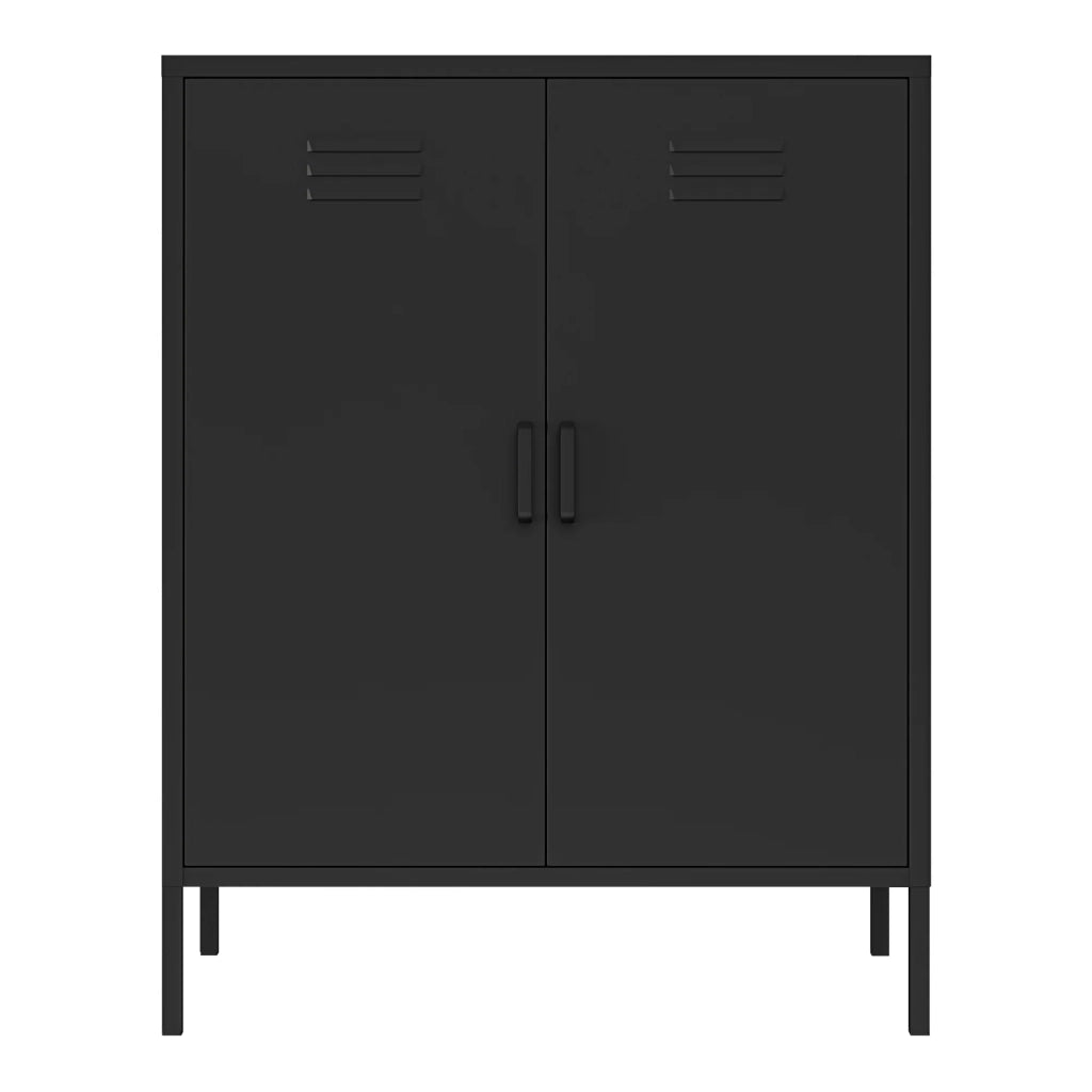 Mobiletto/scaffale in metallo e acciaio 102 x 80 x 40 cm nero opaco 03_0008912