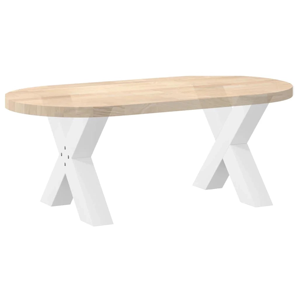 Set di 2 gambe per tavolino da caffè a forma di X 50 x 43 cm con piedini regolabili design moderno acciaio bianco 02_0057229