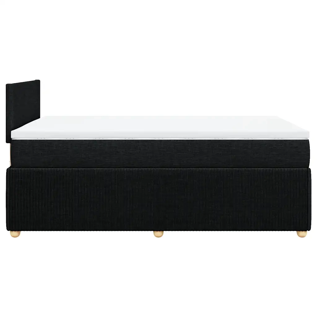 vidaXL Giroletto a Molle con Materasso Nero 120x190 cm in Tessuto