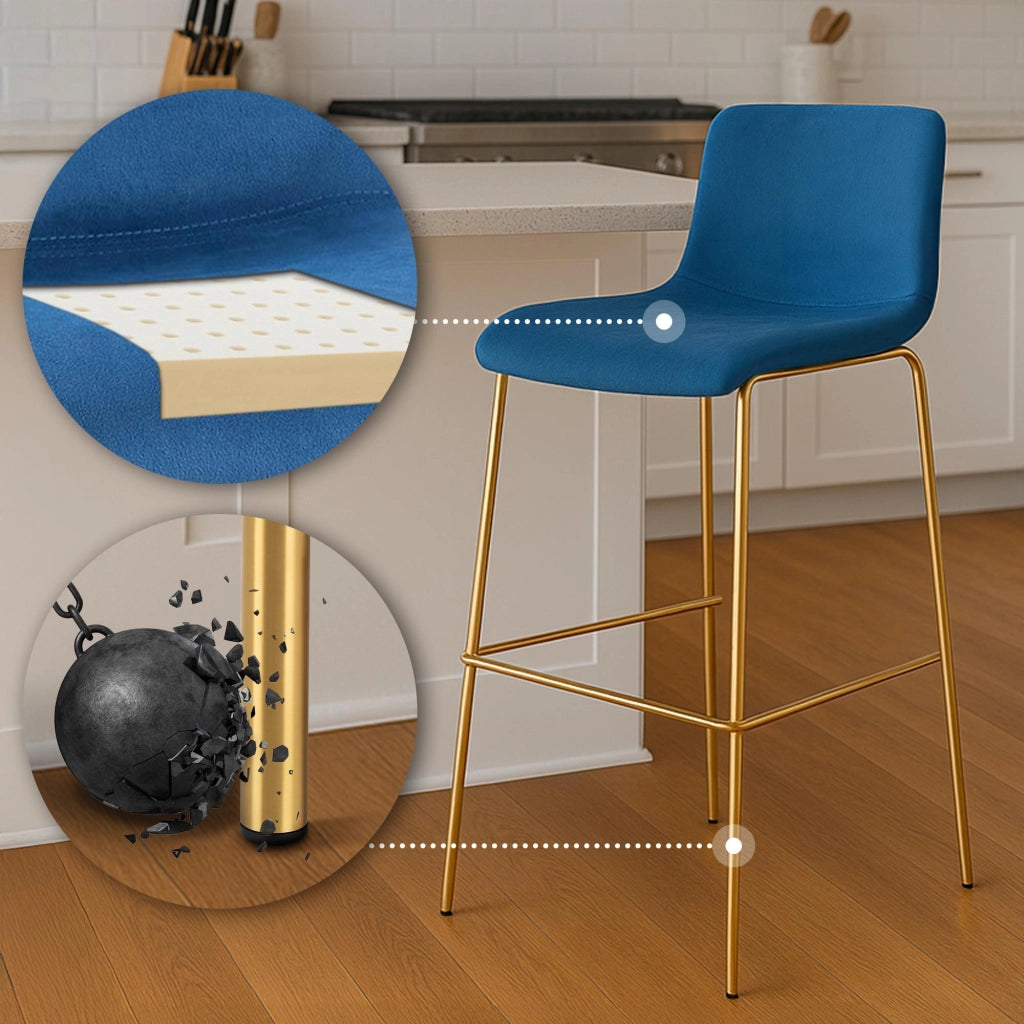 Barhocker Hoover Samt 4-FuЯ Gold