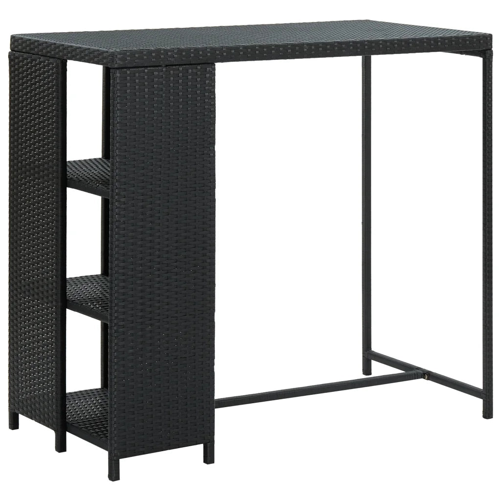 vidaXL Set Bar da Giardino 5 pz con Cuscini in Polyrattan Nero