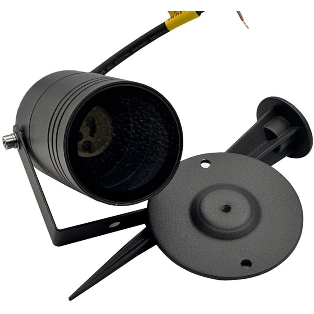 Trade Shop - Portafaretto Giardino Con Portalampada Lampadine Gu10 Picchetto Alluminio Ip65 837wa-b80-g -