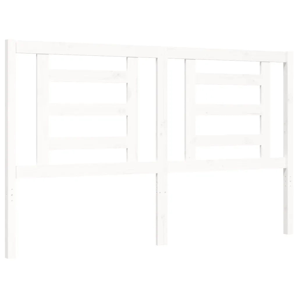 Giroletto con Testiera-Struttura Letto con testiera Bianco 160x200 cm Legno Massello 774600