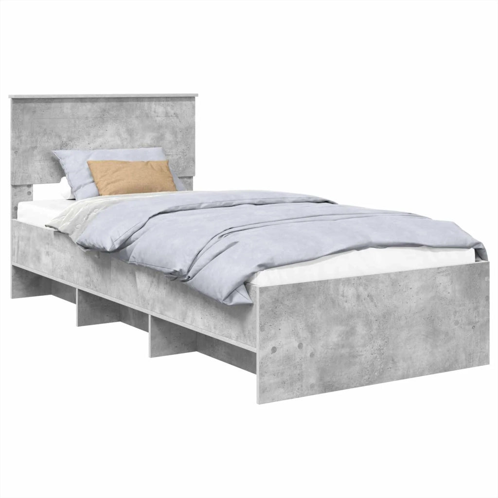 Struttura del letto con testiera Grigio cemento 120 x 123 cm