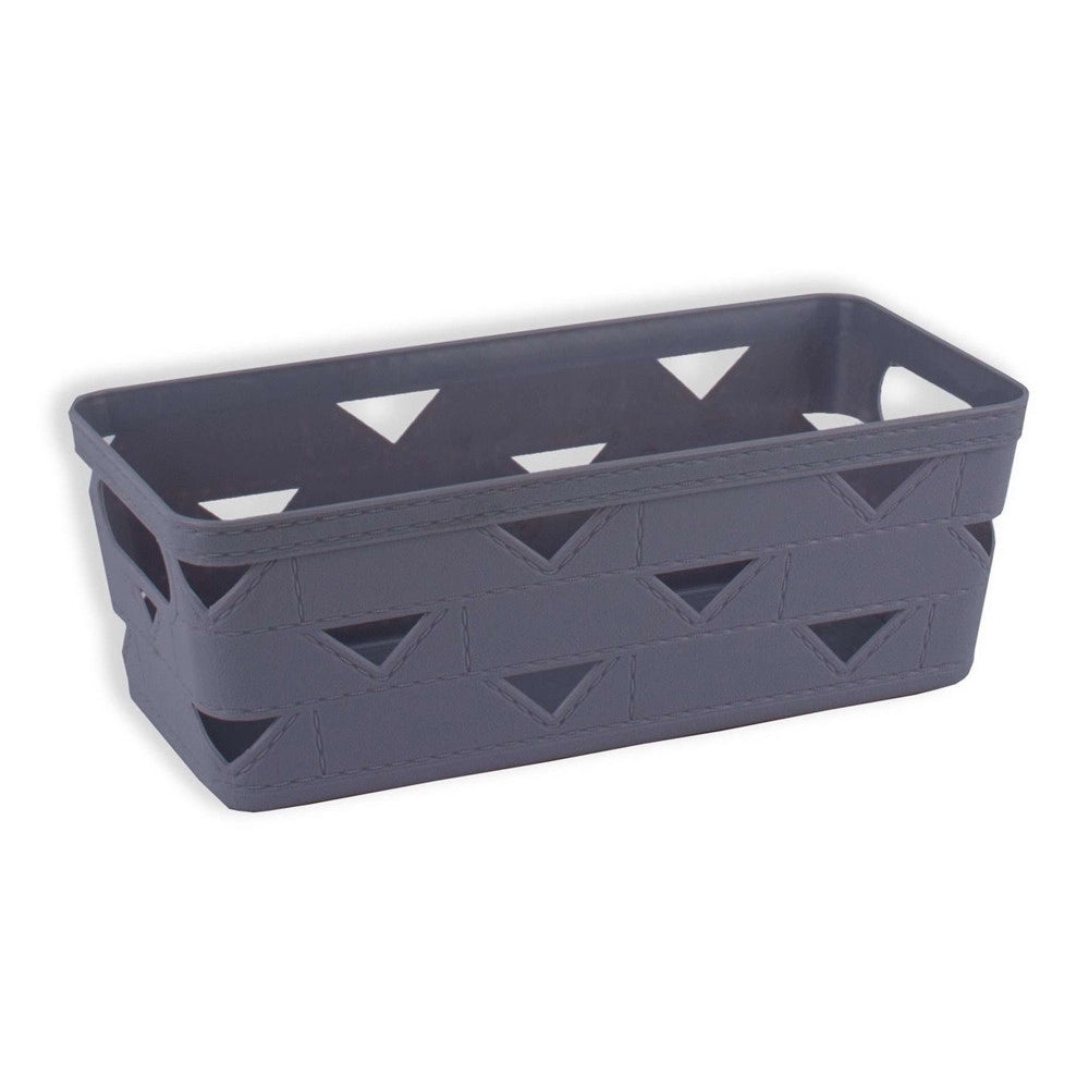 Trade Shop - Set 2 Pz Cestino Porta Tutto Oggetti Organizer Rettangolare 25.3x12.3x9 Cm 10714 -