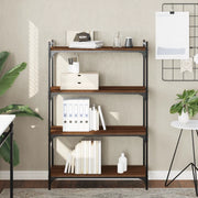 Libreria 4 Ripiani Rovere Marrone 80x30x120cm Legno Multistratocod mxl 108534
