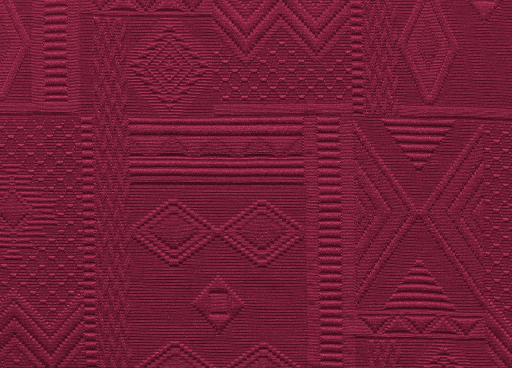Copritavolo Salotto/Cucina Jacquard Modello Mexico Made In Italy - Rotondo 180 - Bordeaux