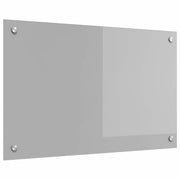 Paraschizzi moderno per cucina 80 x 50 cm resistente al calore e all'acqua design elegante in vetro temperato grigio chiaro 02_0058442