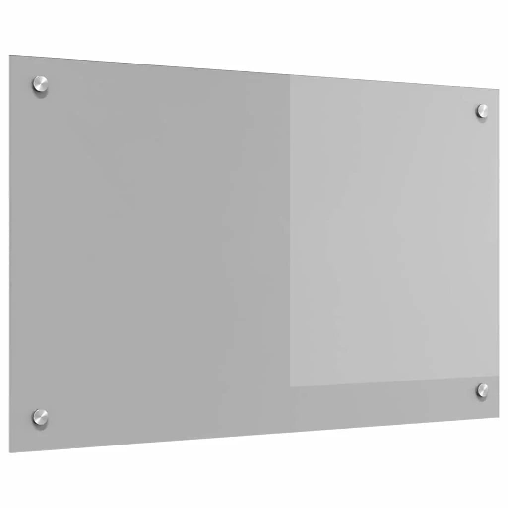 Paraschizzi moderno per cucina 80 x 50 cm resistente al calore e all'acqua design elegante in vetro temperato grigio chiaro 02_0058442