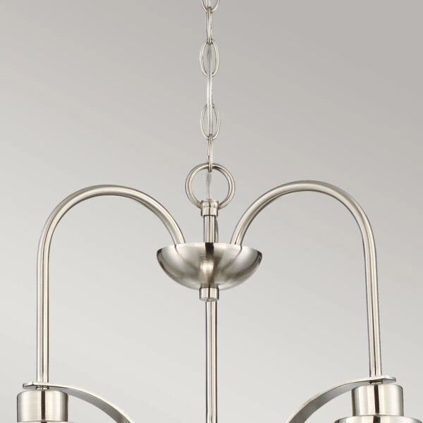 Lampadario vetro trasparente nichel Trilogy 3xE27 Quoizel
