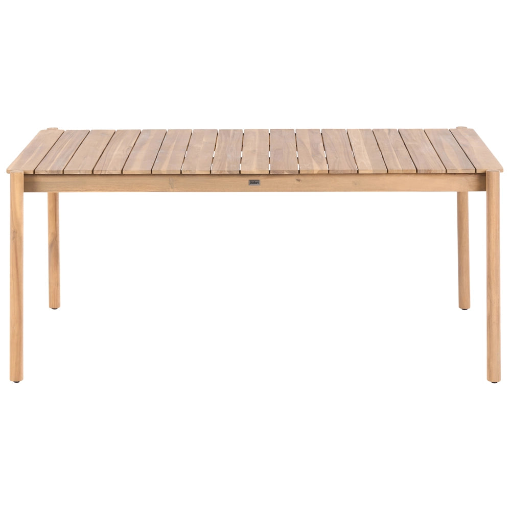 Set da pranzo da esterno composto da tavolo e 8 sedie in legno di acacia color marrone chiaro, con piano rettangolare in stile rustico da giardino