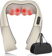 Cuscino massaggiante wireless - Cuscino massaggiante - Cuscino massaggiante collo e schiena - Cuscino massaggiante collo - 40,5 x 18,21 x 18 cm - Beige