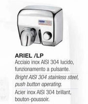 Asciugamani antivandalo in acciaio satinato e pulsante mod. ARIEL SP
