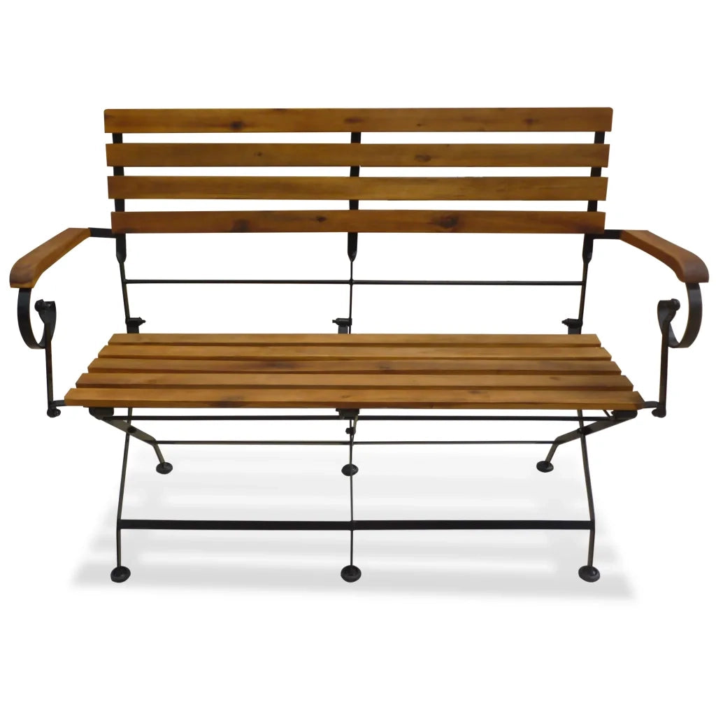 Panchina da Giardino Pieghevole 112 cm Legno Massello di Acacia 43736