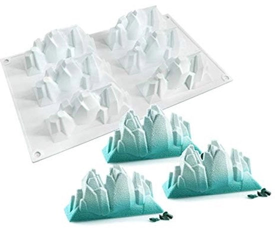 Forma di torta 3D - Silicone - 6 fori - Resistente al calore - Ripiegabile - Sicuro per alimenti - Muffiniera