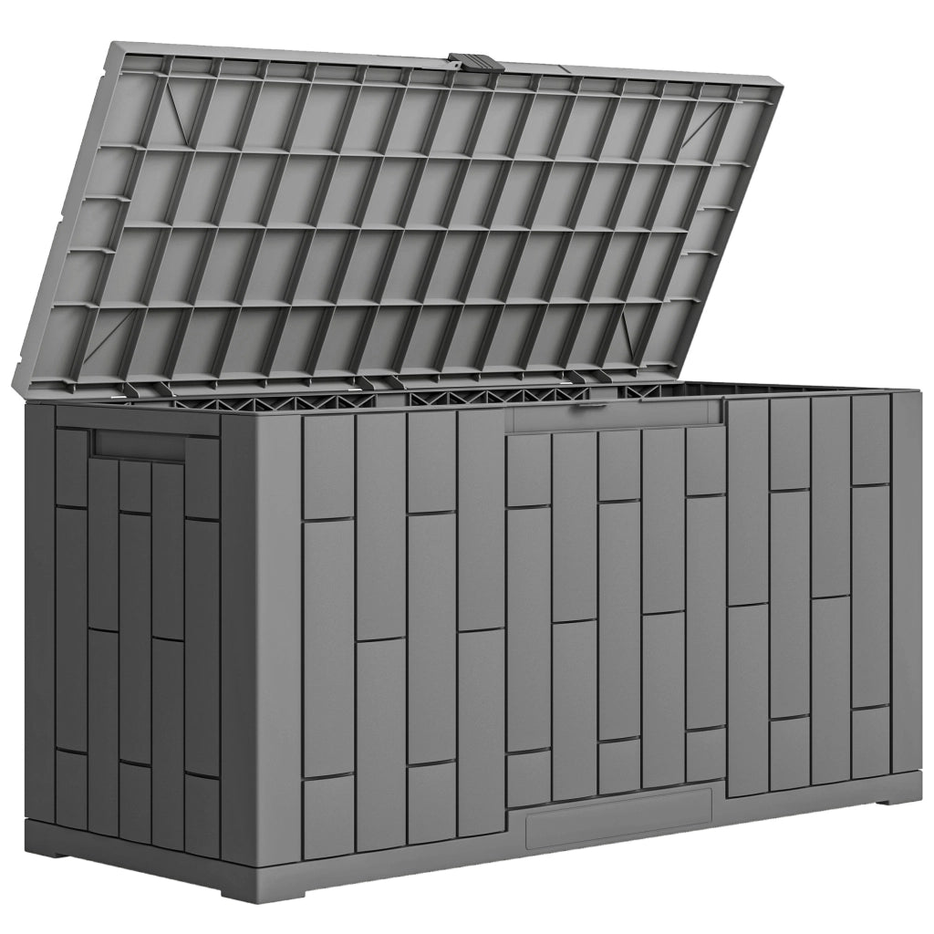 Baule da Giardino 106,5x43x54,5 cm Capacità 227L con Chiusura a Chiave in Resina Impermeabile e Anti UV Grigio