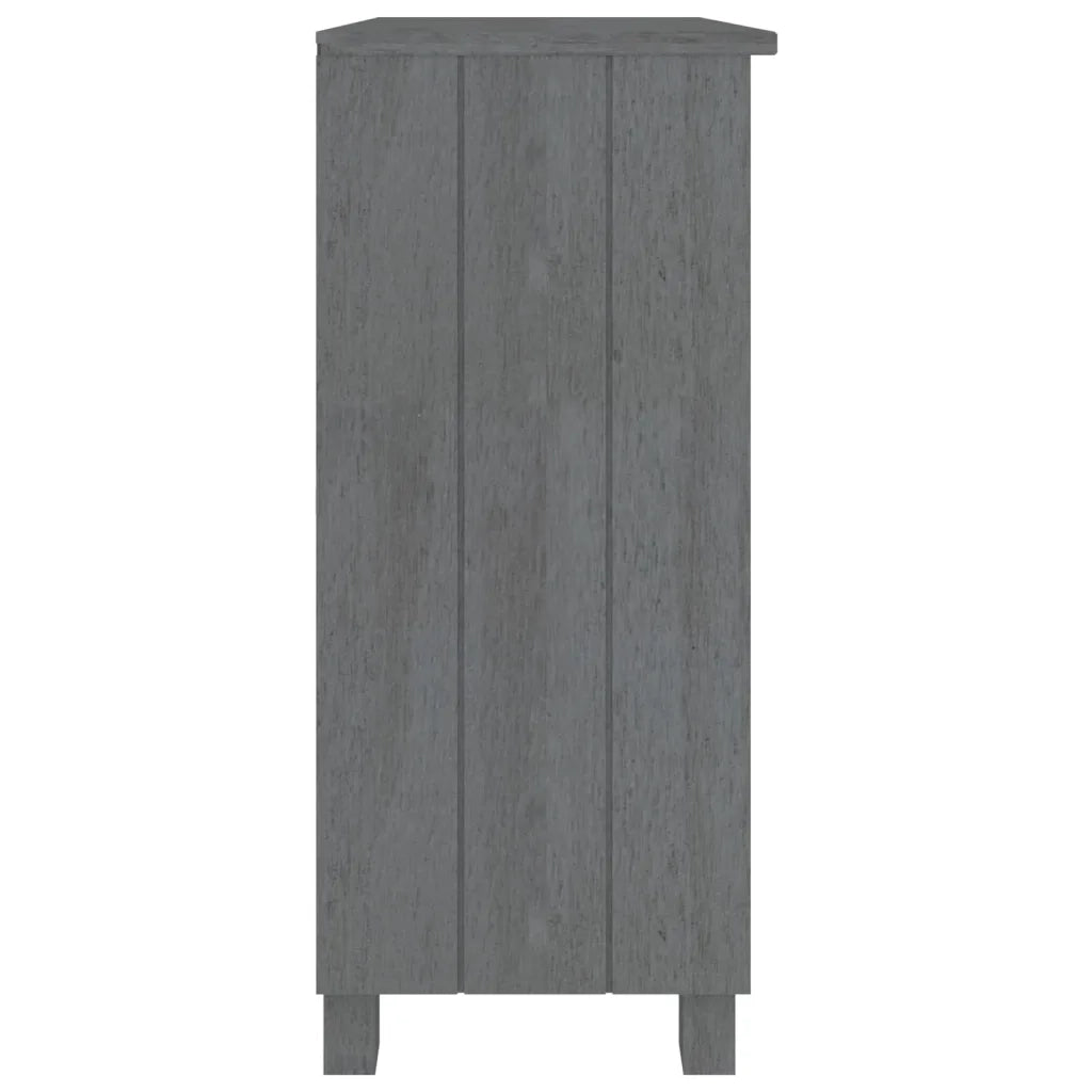 Credenza HAMAR Grigio Scuro 85x35x80 cm Legno Massello di Pino 340502