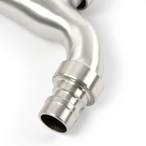 Fontanella a colonna in acciaio inox 95,5cm rotonda con rubinetto e raccordo Resistente a UV e gelo