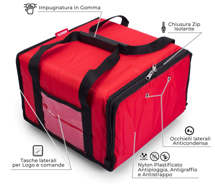 Borsa Termica Porta Pizze da Asporto 6 Cartoni Safemi Express 6 Rossa