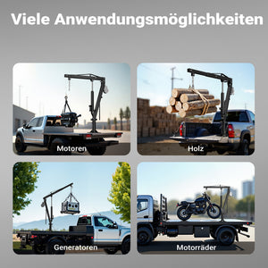 Gruetta per pick up idraulica con verricello max 500 kg 1770 mm girevole a 360° Mini gru di sollevamento