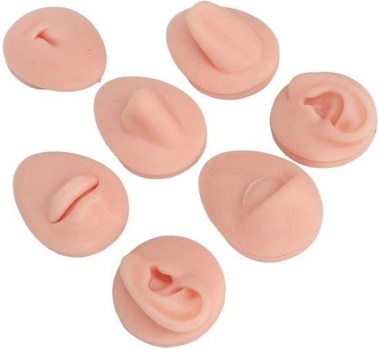 Modello di allenamento 3D Simulazione - Modello di Orecchio - Modello del Naso - Modello della Lingua - Flessibile - Adatto per Principianti - Modello di Allenamento per Piercing