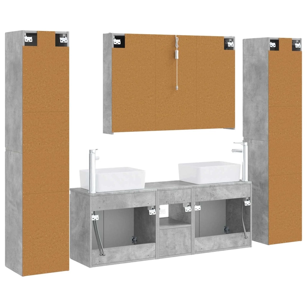 Set di mobili per il bagno 6 pcs Grigio Cemento 3407234