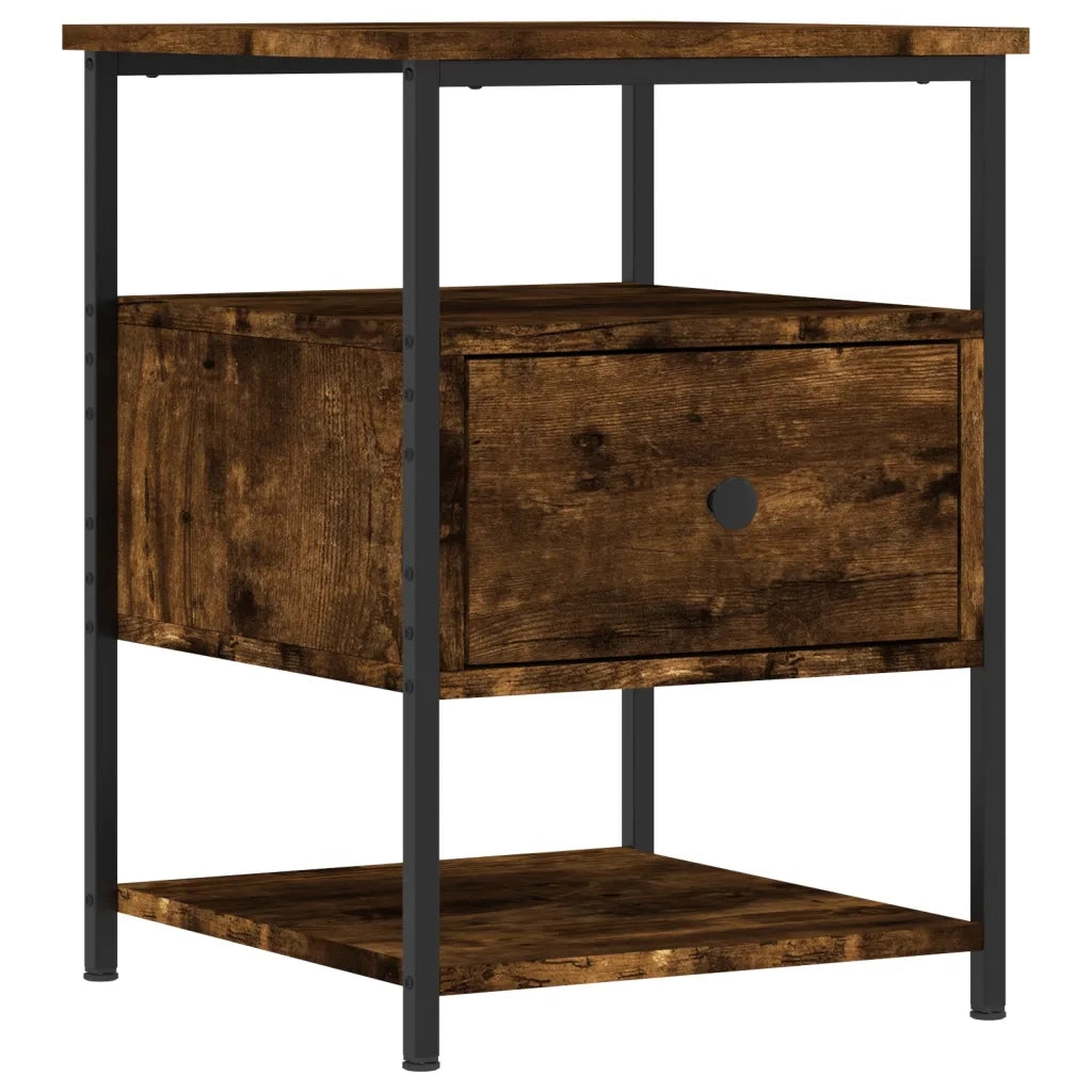 Comodini 2 pz-Set di 2 Tavolino da notte Rovere Fumo 40x42x56 cm in Legno Multistrato