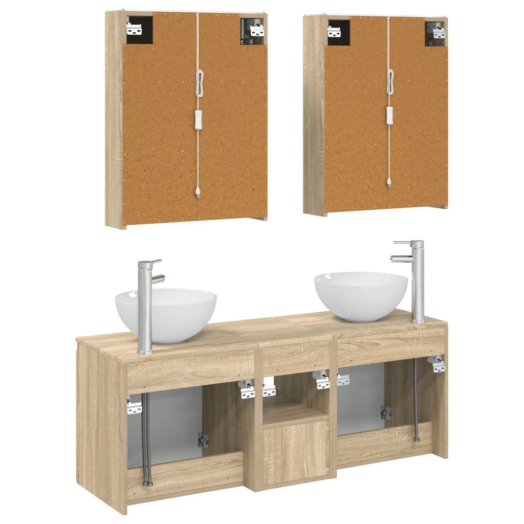 Set di Armadi da Bagno 5 pcs Rovere Sonoma 53 x 15,5 x 70 cm 3406369