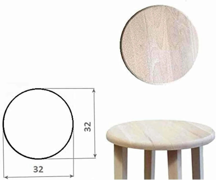 Sgabello da bar in legno da verniciare h 68 cm seduta rotonda con gambe dritte