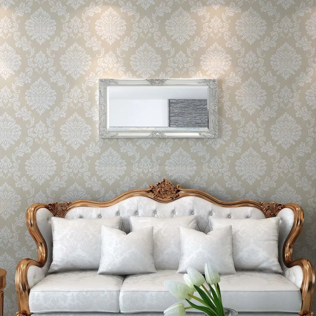 Specchio da Parete Stile Barocco 100x50 cm Argento 243681