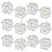 Set di rose artificiali 12 pezzi - Decorazione artistica - Qualità toccata - Bianco - Decorazione di matrimonio romantica - Ideale per la decorazione della tavola - Fiori decorativi