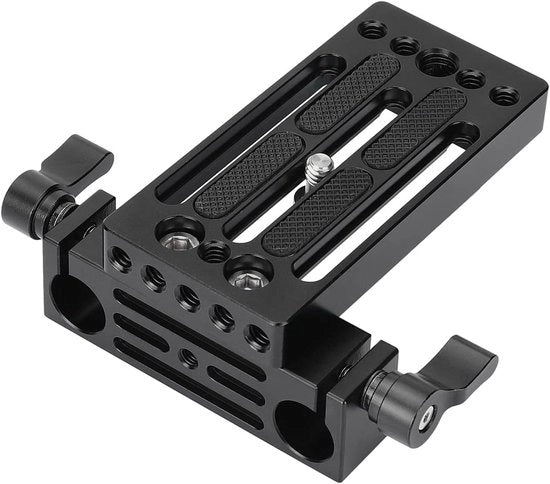 Baseplate Premium per Camera con Viti da 1/4'' e Morsetto per Rod 15mm - 3036 - Montaggio Fisso per Camera su Tripode