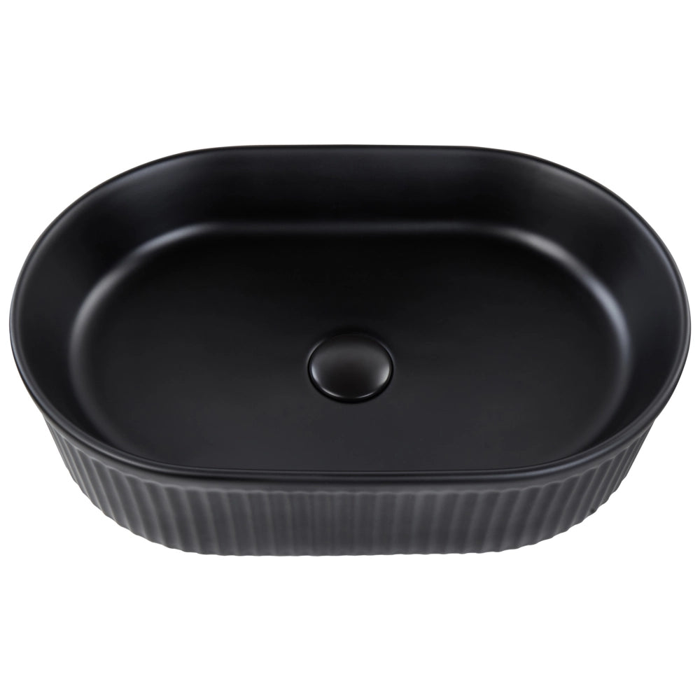 Lavandino da appoggio in ceramica nera 490 x 310 mm opaco Lavandino da bagno rettangolare stile moderno