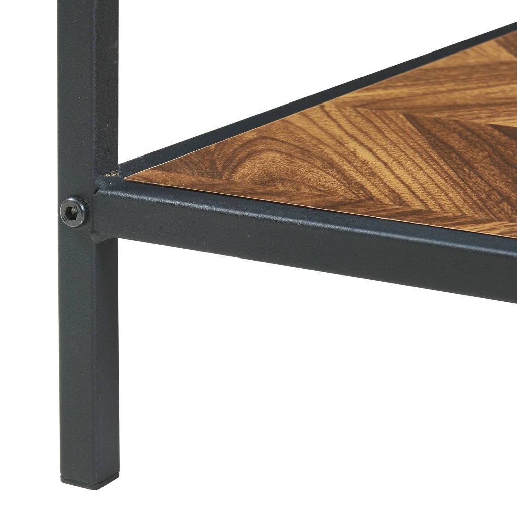 Tavolino/consolle 120 x 60 x 45 cm nero / effetto rovere scuro 03_0010835