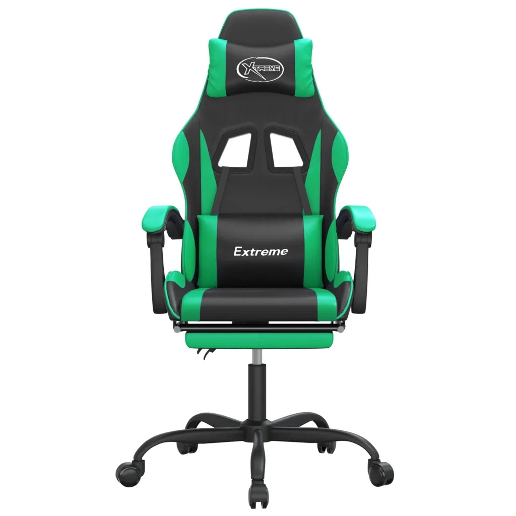 Sedia da Gaming con Poggiapiedi Nero e Verde in Similpellecod mxl 123805