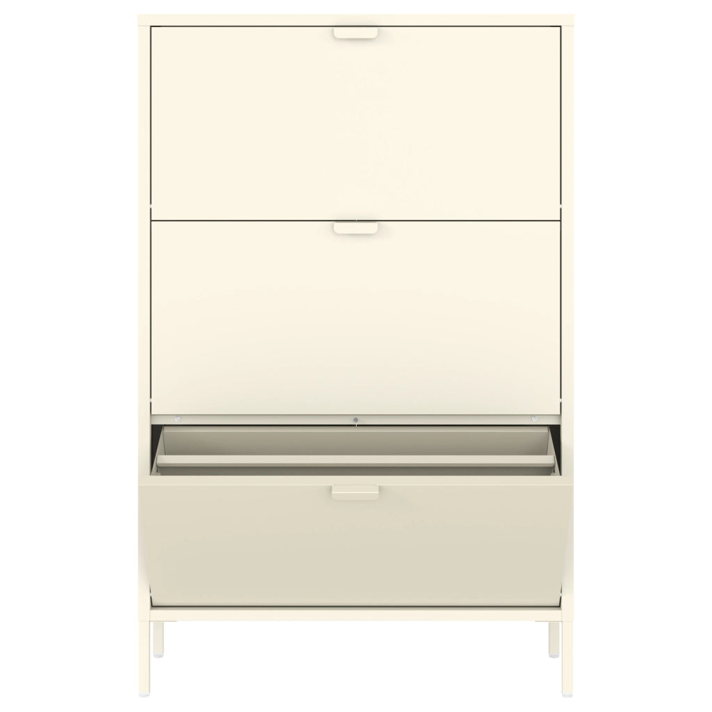 Scarpiera MARION a 3 ante in metallo bianco