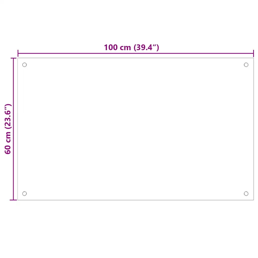 Paraschizzi per Cucina Trasparente 100x60 cm in Vetro Temperato CFW3115127