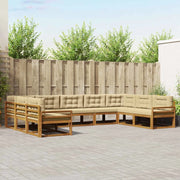 Set di divani da esterno con cuscino 9 pcs Naturale e Beige