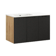 Set da bagno YOKA nero: mobile sottolavabo con armadietto 90cm + lavabo da incasso