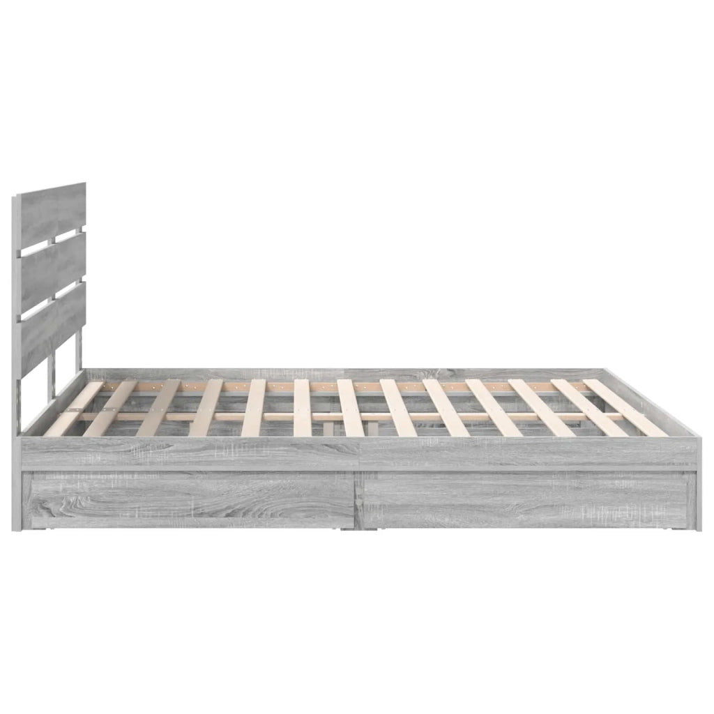 Letto con Contenitore con testiera Grigio Sonoma 180 x 200 cm 3411882
