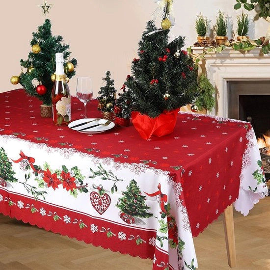 Tavolo di Natale - Tavolo di Natale Lussuoso – 260x150 cm – Rettilineo - Lavabile - Resistente alla Sporcizia – Decorazione di Tavola Festiva per Natale & Capodanno – Adatto per 8 –10 Persone - arredamento da soggiorno - tovaglia da tavolo di Natale