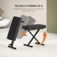 Sgabello per Pianoforte Pieghevole e Regolabile su 4 Altezze, in Pelle PU, Schiuma e Metallo, 60x32x53-63 cm, Nero