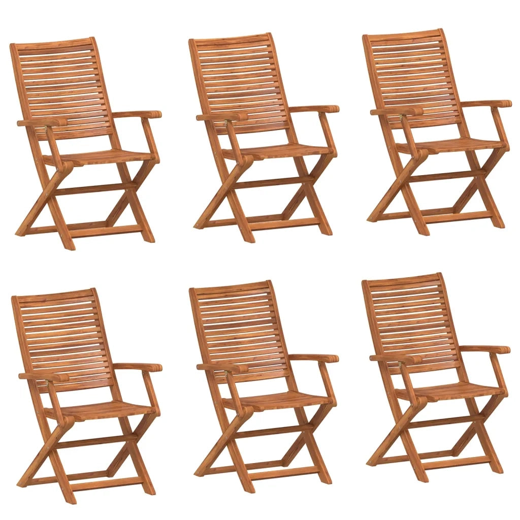 vidaXL Sedie Giardino Pieghevoli 6 pz 57x66x95cm Legno Massello Acacia